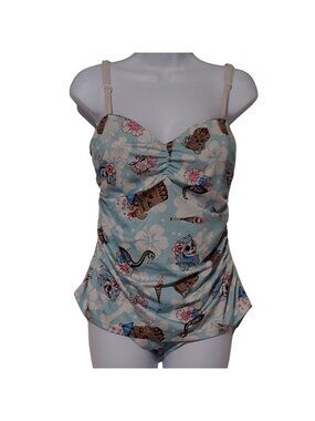 Hell Bunny Pinup Style Bathing Suit Retro Bratz Goth Glam Punk Rockabilly XL
